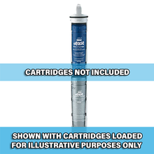 Load image into Gallery viewer, FROG @ease Inline System Cartridge Holder. Holder ONLY, cartridges not included. Shown filled for illustrative purposes. Grey holder holding a blue cartridge and a silver cartridge.