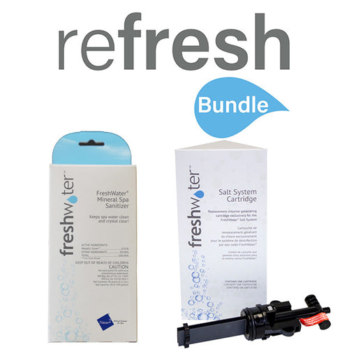 The Spa and Sauna Co. refresh bundle. FreshWater Mineral and Salt System Cartridge combo