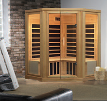 Load image into Gallery viewer, Finnleo G970 ECONOMY Hemlock Infrared Corner Sauna, 15A
