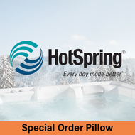 Hot Spring Spa special order pillow.  Image of a Hot Spring Spa corner pillow with Hot Spring Spa logo.