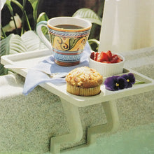 Load image into Gallery viewer, Aqua Tray Spa Table holding muffin and coffee
