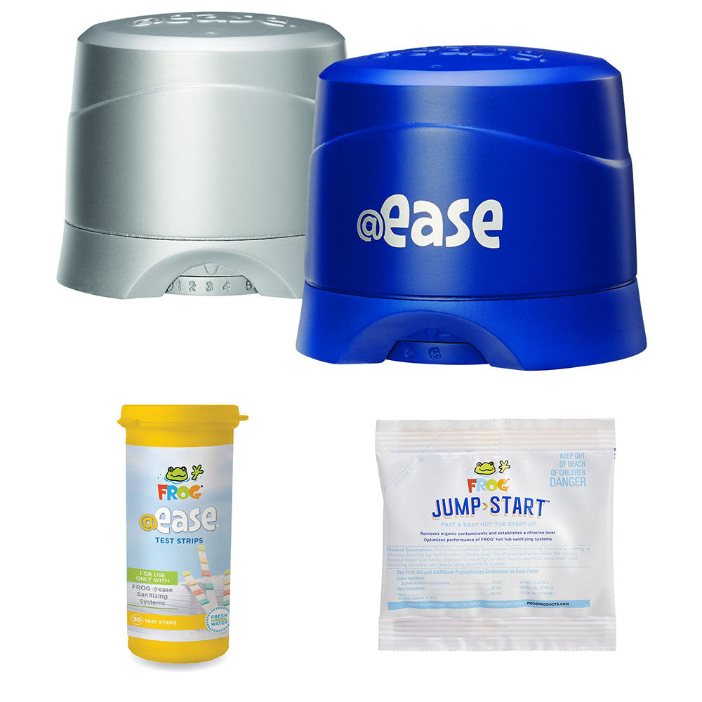 FROG @ease System for Jacuzzi Hot Tubs | 1 Mineral Cartridge 1 SmartChlor Cartridge 1 FROG @ease Test Strips 1 FROG Jump Start Packet