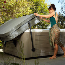 Load image into Gallery viewer, Woman using a pro lift 2 hot tub cover lifter
