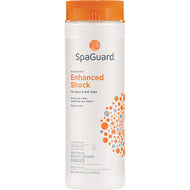 Bottle of SpaGuard Enhanced Shock - 2 Lbs, white bottle, orange cap