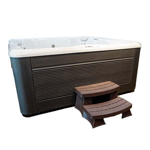 Brown Sure Step next to a Hot Tub